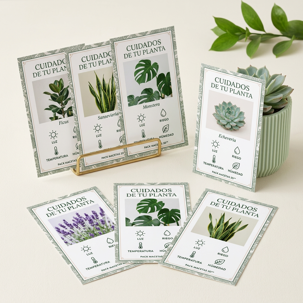 Mockup ilustrativo del recurso digital: Tarjetas de cuidados listas para imprimir